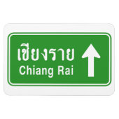 Chiang Rai Ahead ⚠ Thai Highway Traffic Sign ⚠ Magneet (Horizontaal)