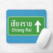 Chiang Rai Ahead ⚠ Thai Highway Traffic Sign ⚠ Muismat (Met muis)