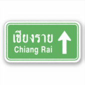 Chiang Rai Ahead ⚠ Thai Highway Traffic Sign ⚠ Sticker (Voorkant)