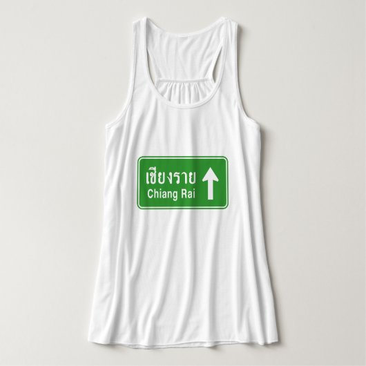 Chiang Rai Ahead ⚠ Thai Highway Traffic Sign ⚠ Tanktop (Design voorkant)