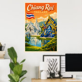 Chiang Rai Thailand - Oude Reisposter Poster (Thuiskantoor)