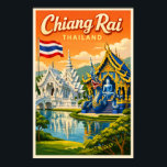 Chiang Rai Thailand - Vintage Travel Poster<br><div class="desc">Up in the north of the Kingdom of Thailand is the majestic Chiang Rai!

This epic vintage travel poster features two of the must see locations,  the White Temple and the Blue Temple.</div>