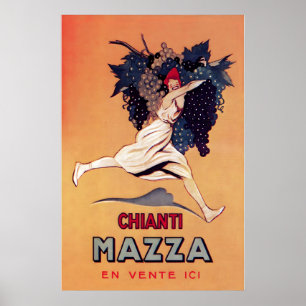 Chianti Toscane Wijnfles Champagne Eten en Poster