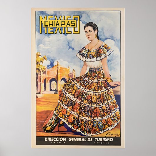 Chiapas Kunst Mexico Reisposter Mexicaanse Print (Voorkant)
