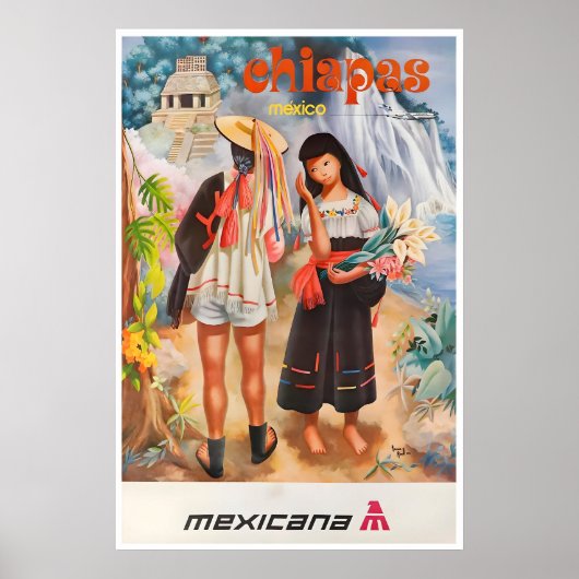 Chiapas Kunst Mexico Reisposter Mexicaanse Print (Voorkant)