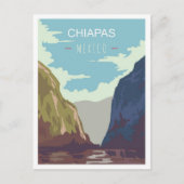 Chiapas Mexico Art Vintage Travel Illustratie Briefkaart (Voorkant)