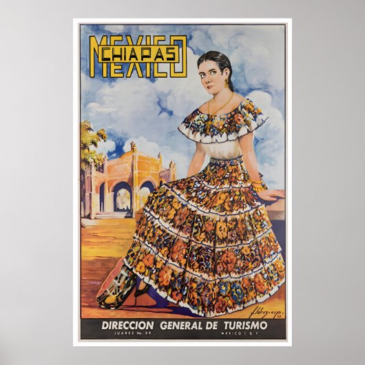 Chiapas Reisposter Mexico Kunst Mexicaanse Print (Voorkant)