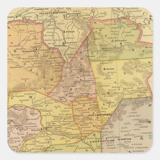 Chiapas Vierkante Sticker (Voorkant)