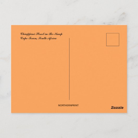 Chiappini Street Bo Kaap Kaapstad Zuid-Afrika Briefkaart (Achterkant)