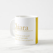 Chiara naam definitie aangepaste foto wit goud koffiemok (Voorkant links)
