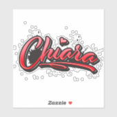 Chiara red Heart Graffiti Aufkleber Sticker (Vel)