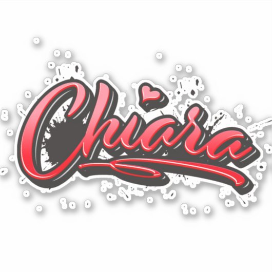 Chiara red Heart Graffiti Aufkleber Sticker (Voorkant)