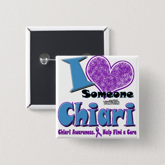 Chiari Awareness Vierkante Button 5,1 Cm (Voorkant /achterkant)