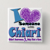Chiari Awareness Vierkante Button 5,1 Cm (Voorkant)