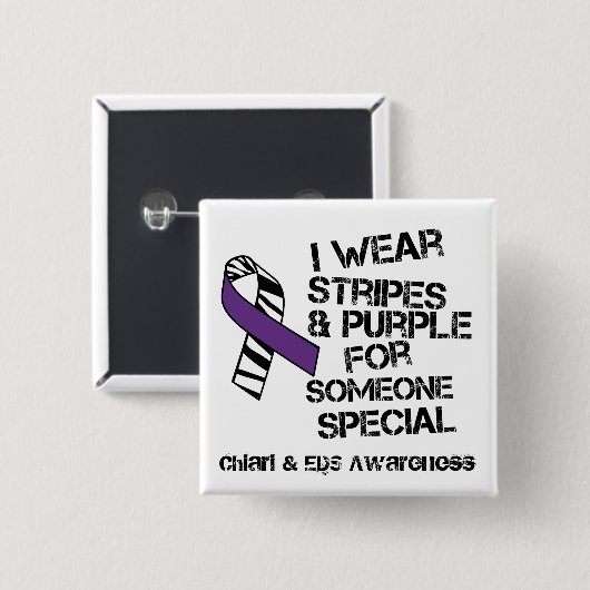Chiari en Ehlers Danlos Awareness Ribbon Button (Voorkant /achterkant)