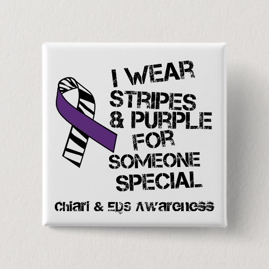Chiari en Ehlers Danlos Awareness Ribbon Button (Voorkant)