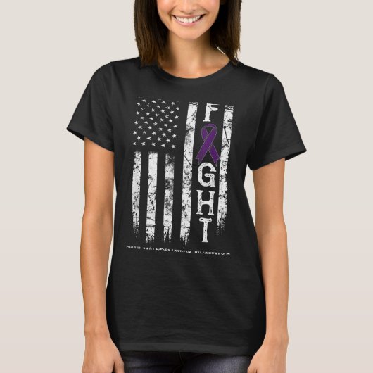 Chiari Malformatie Krijger Us Vlag T-shirt (Voorkant)
