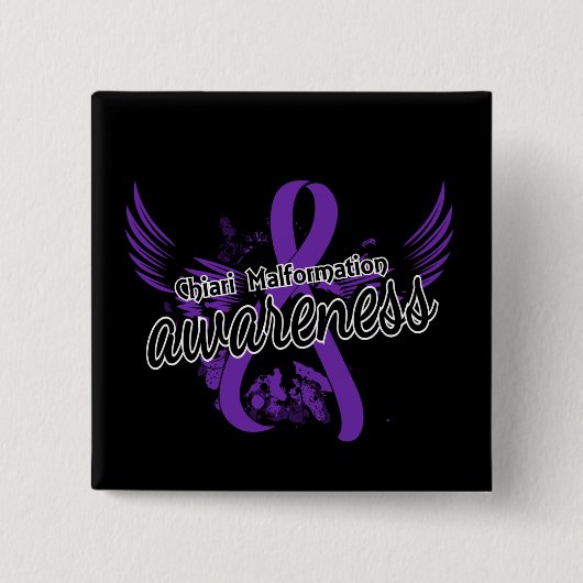 Chiari Malformation Awareness 16 Vierkante Button 5,1 Cm (Voorkant)