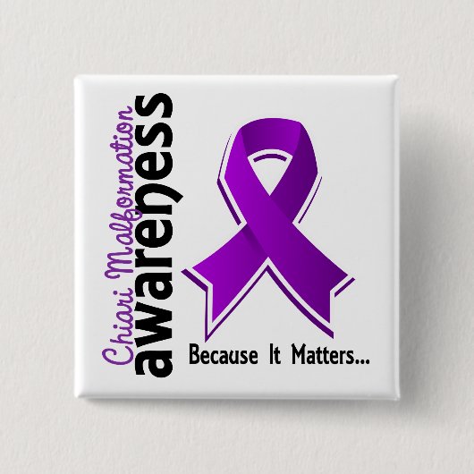 Chiari Malformation Awareness 5 Vierkante Button 5,1 Cm (Voorkant)