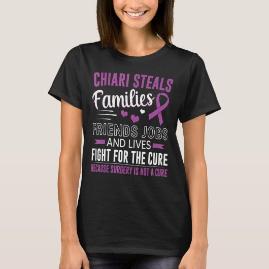 Chiari Malformation Awareness Family Warrior Purpl T-shirt (Voorkant)
