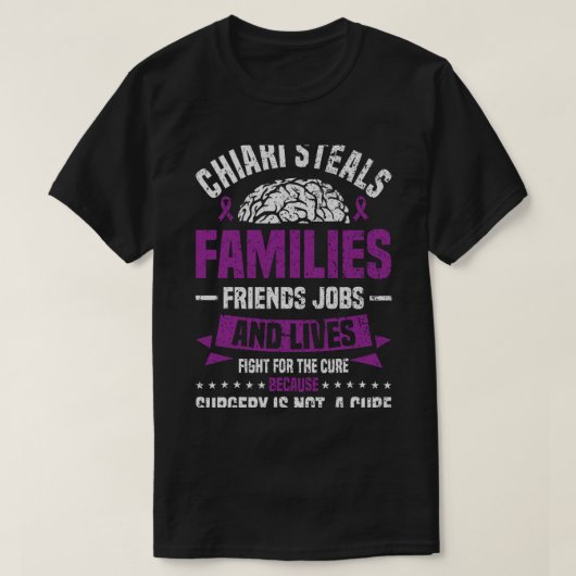 Chiari Malformation Awareness Family Warrior Purpl T-shirt (Design voorkant)