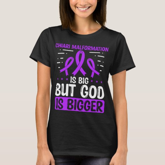 Chiari Malformation Awareness God Chiari Ribbon T-shirt (Voorkant)