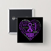 Chiari Malformation Awareness Heart Words Vierkante Button 5,1 Cm (Voorkant /achterkant)