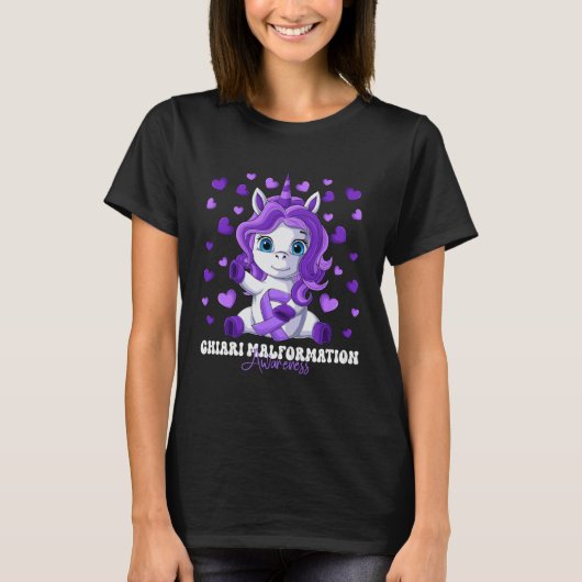 Chiari Malformation Awareness Month Purple Ribbon  T-shirt (Voorkant)