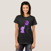 Chiari Malformation Awareness Paarse Sunflower Ele T-shirt (Voorkant volledig)