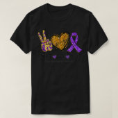 Chiari Malformation Awareness Peace Love Cure Purp T-shirt (Design voorkant)
