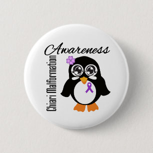 Chiari Malformation Awareness Penguin Ronde Button 5,7 Cm