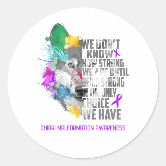 Chiari Malformation Awareness Ribbon Support Gifts Ronde Sticker (Voorkant)