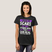 Chiari Malformation Awareness Scar Purple Ribbon T-shirt (Voorkant volledig)