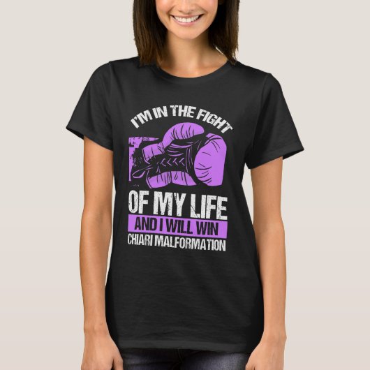 Chiari Malformation Awareness Win Paars Ribbon T-shirt (Voorkant)