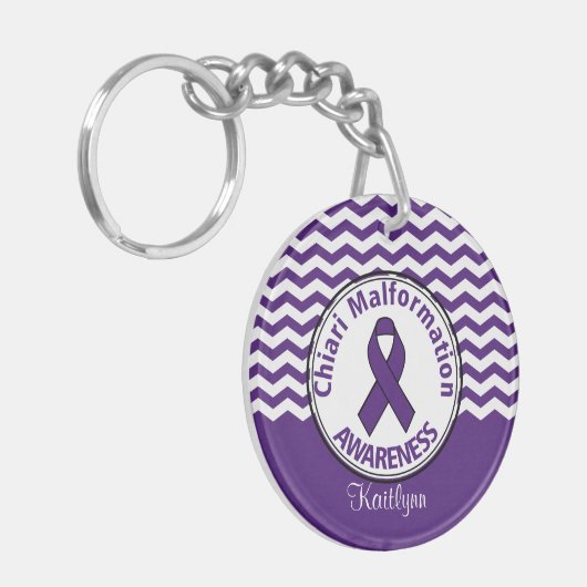 Chiari Malformation Awarness Monogram Sleutelhange Sleutelhanger (Voorkant Links)
