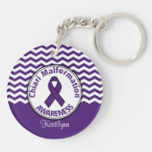 Chiari Malformation Awarness Monogram Sleutelhange Sleutelhanger (Achterkant)