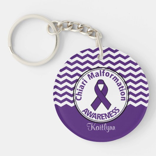 Chiari Malformation Awarness Monogram Sleutelhange Sleutelhanger (Voorkant)