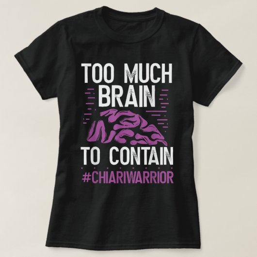 Chiari Malformation Bewustheid Te veel Brain Purpl T-shirt (Design voorkant)