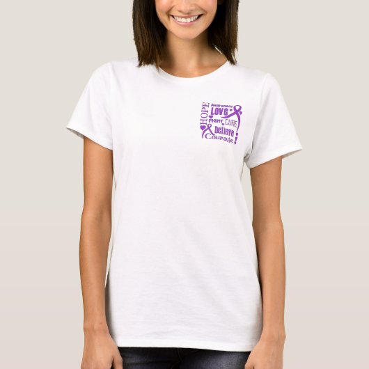 Chiari Malformation Hope Words Collage T-shirt (Voorkant)