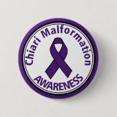 Chiari Malformation Paarse Awareness Ribbon Button (Voorkant)