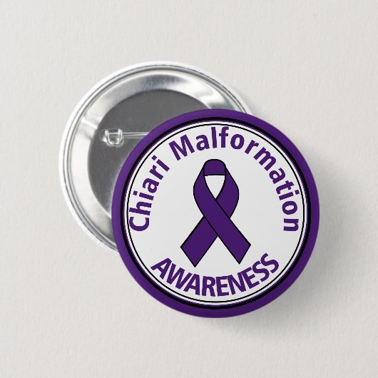 Chiari Malformation Paarse Awareness Ribbon Button (Voorkant /achterkant)