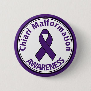 Chiari Malformation Paarse Awareness Ribbon Button