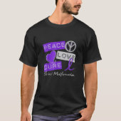 Chiari Malformation Peace Love Cure Awareness T-shirt (Voorkant)