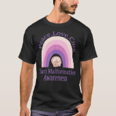 Chiari Malformation Peace Love Cure Awareness  T-shirt (Voorkant)
