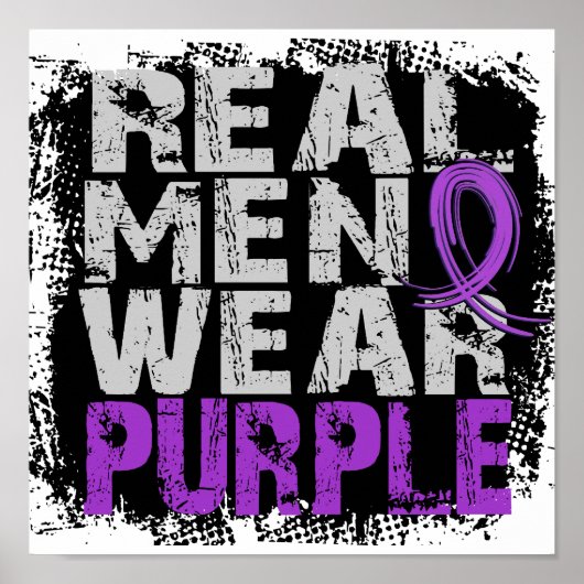 Chiari Malformation Real Men Wear Purple Poster (Voorkant)