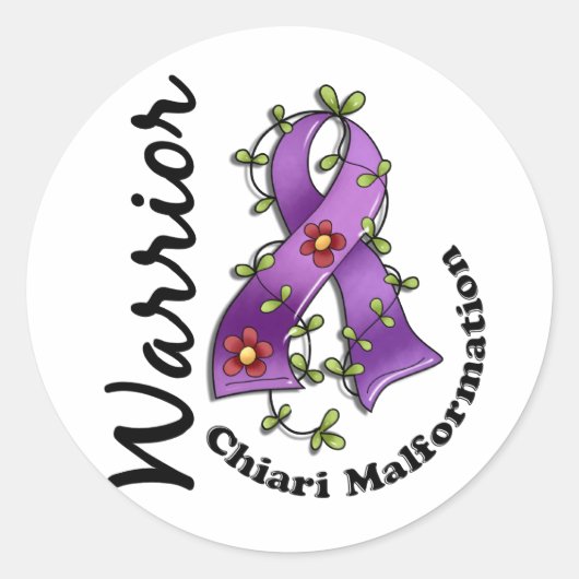 Chiari Malformation Warrior 15 Ronde Sticker (Voorkant)