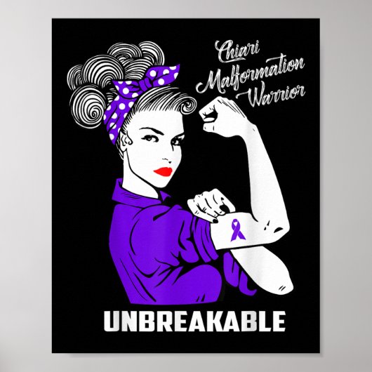 Chiari Malformation Warrior onbreekbaar Shirt Awar Poster (Voorkant)