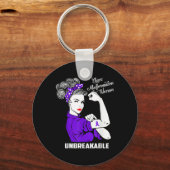 Chiari Malformation Warrior onbreekbaar Shirt Awar Sleutelhanger (Voorkant)