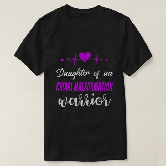 Chiari Misvorming Bewustzijn Dochter Paarse Ribb T-shirt (Design voorkant)