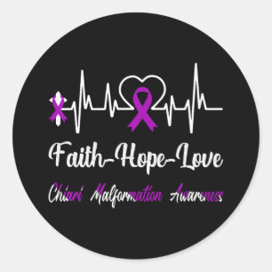 Chiari-misvormingsbewustzijn hartslag Christelijk Ronde Sticker
